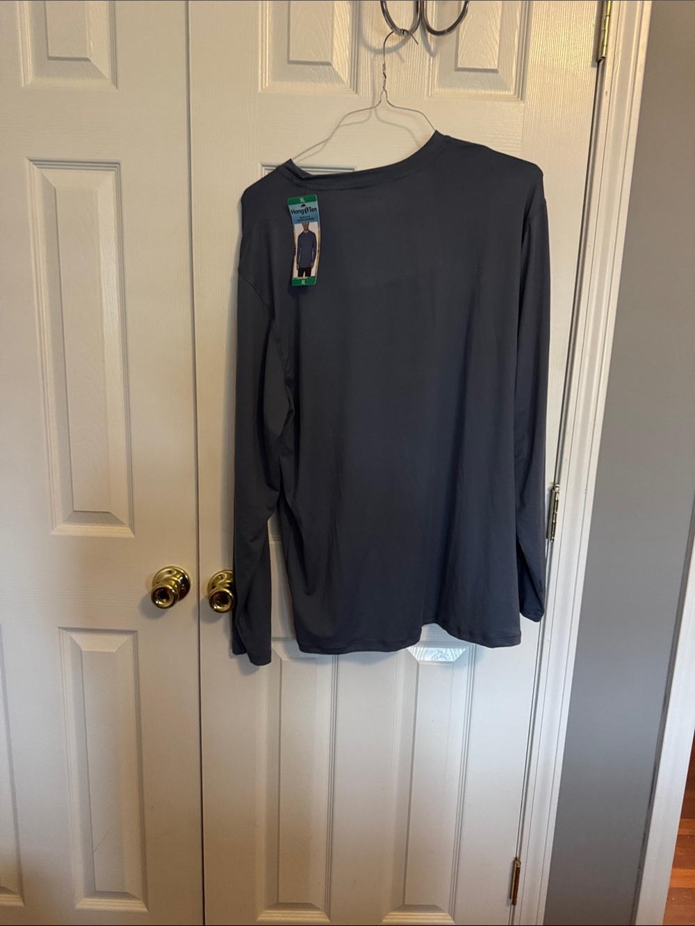 Unknown Brand Men's Long Sleeve Crew Neck Shirt - Charcoal Gray - Picture 2 of 2